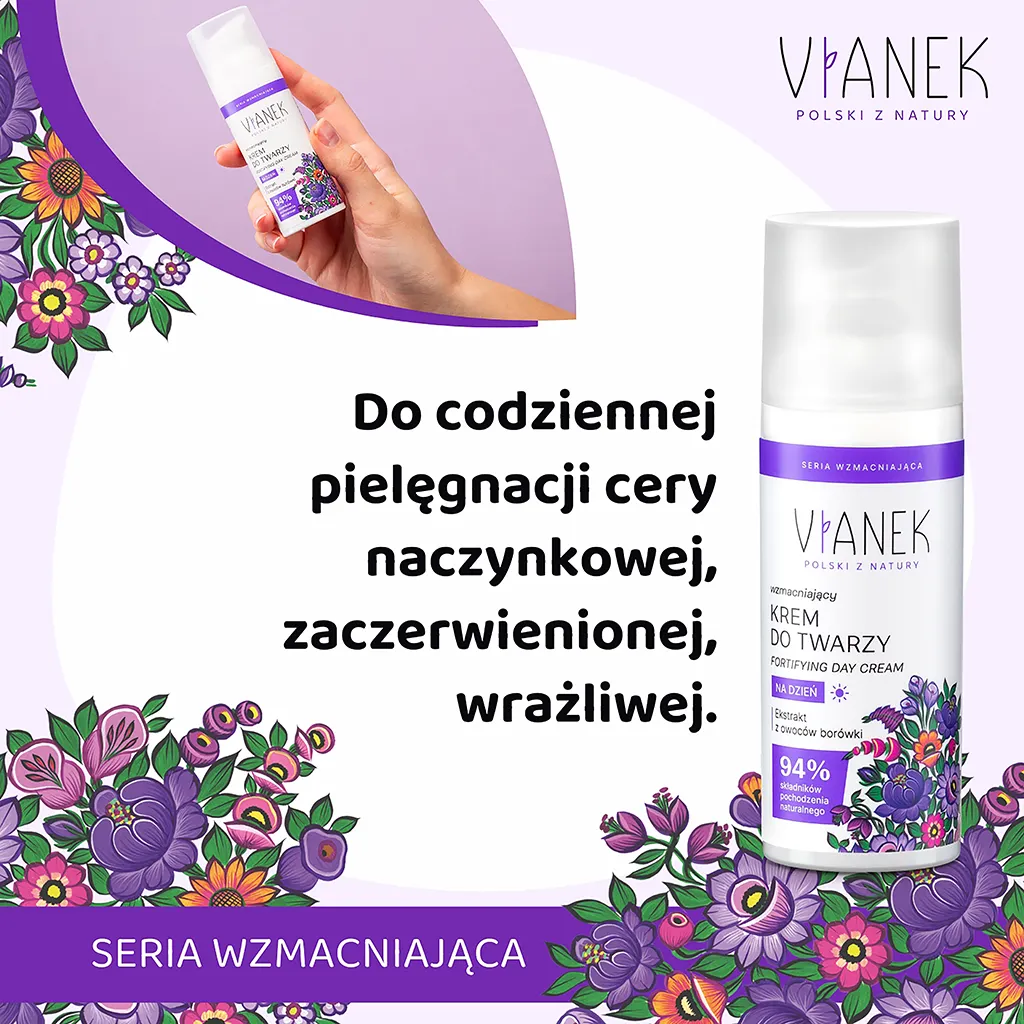 Vianek Crema Viso Giorno Rinforzante 50 ml Pelle Couperose