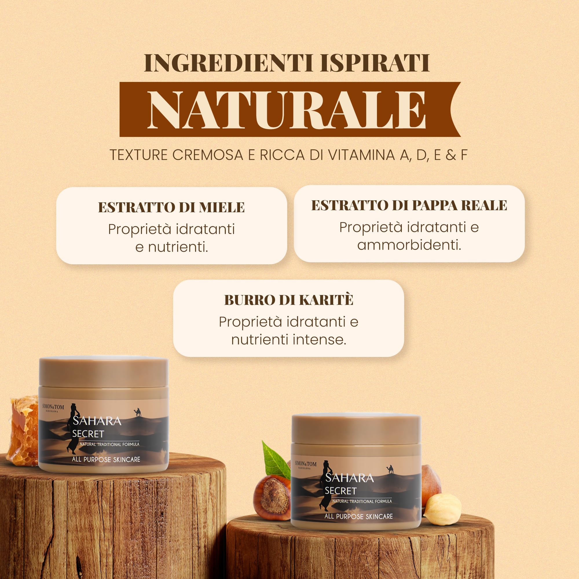 Simon & Tom Sahara Secret Crema Viso Corpo 150 ml Lenitiva
