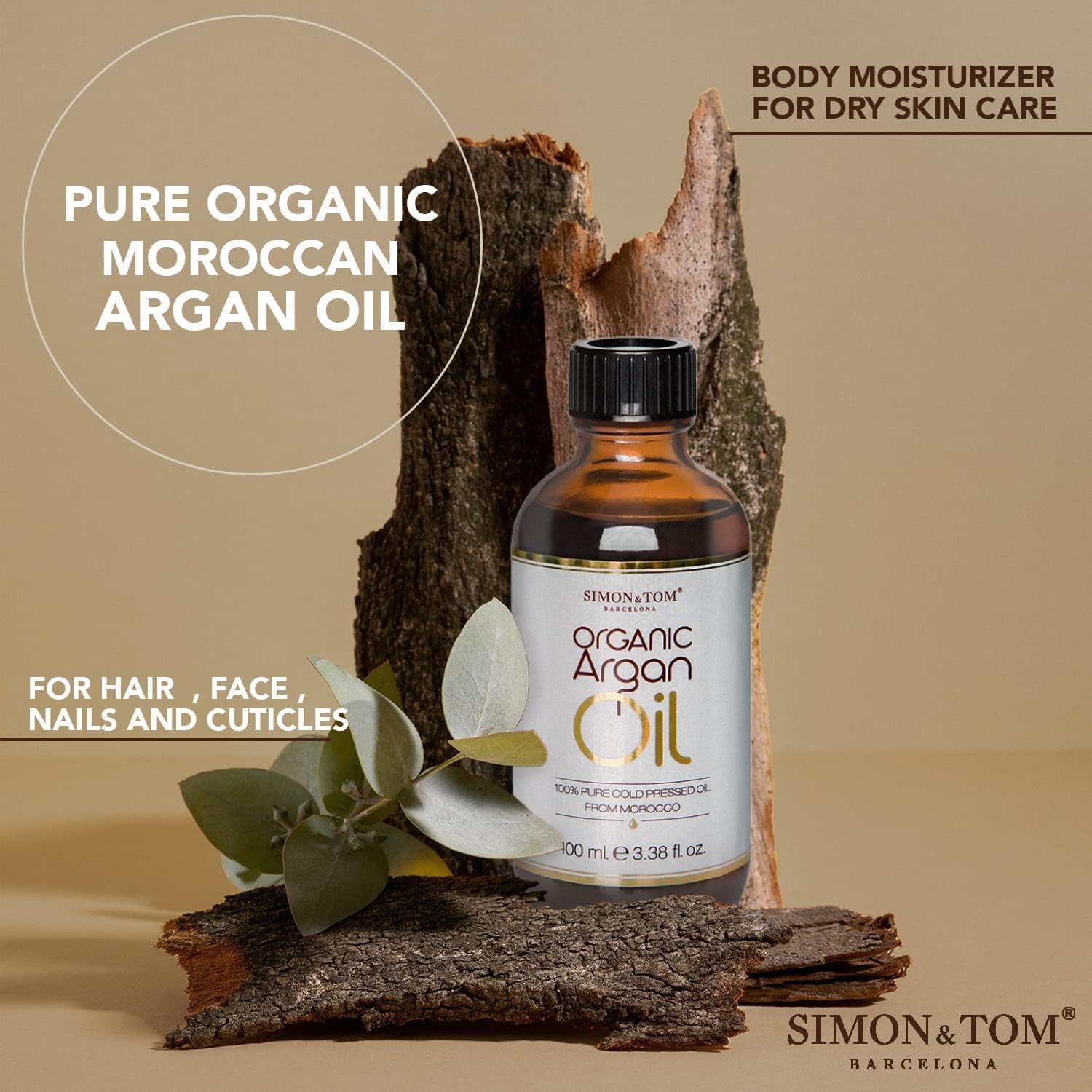 Simon & Tom Argan Oil Olio Puro 100ml Viso Capelli Corpo