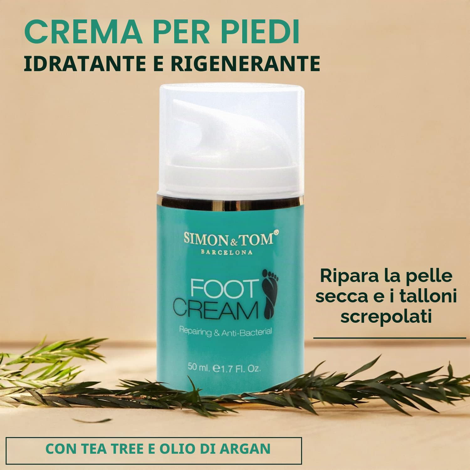 Simon & Tom Crema Piedi Riparatrice Argan 50 ml antiodore