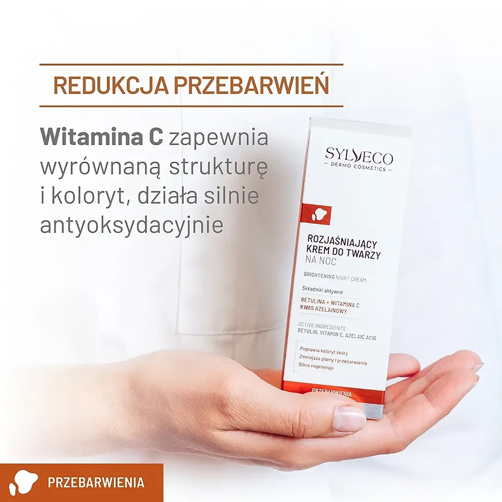 Sylveco Dermo crema viso notte schiarente macchie