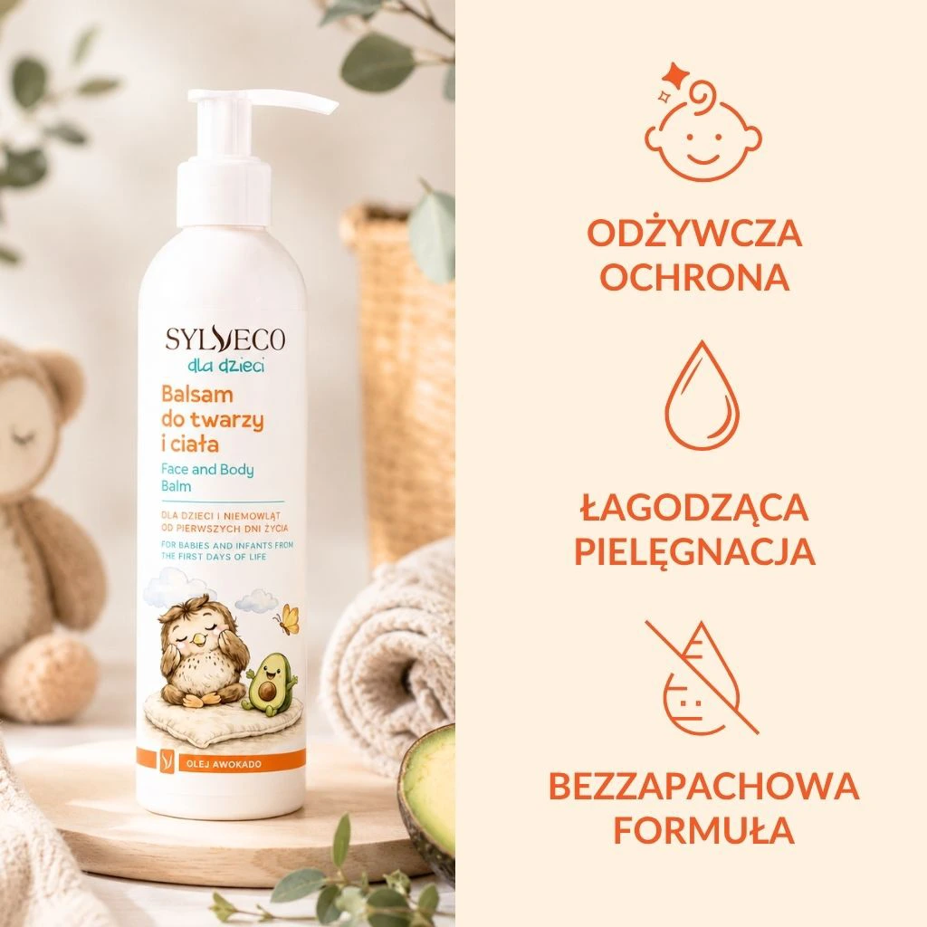 Sylveco Kids balsamo viso corpo olio avocado