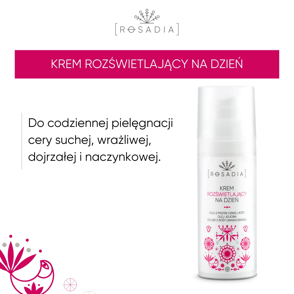 Vianek Rosadia crema viso illuminante giorno 50 ml pelle sensibile
