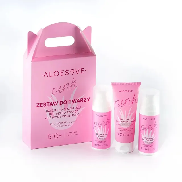Aloesove Pink set viso notte aloe balsamo peeling crema