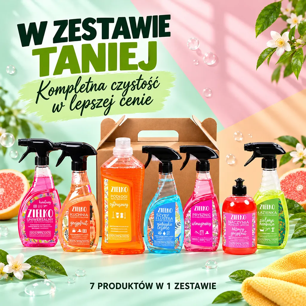 Zielko Kit Pulizia Casa 7 Pezzi Detergenti Assortiti