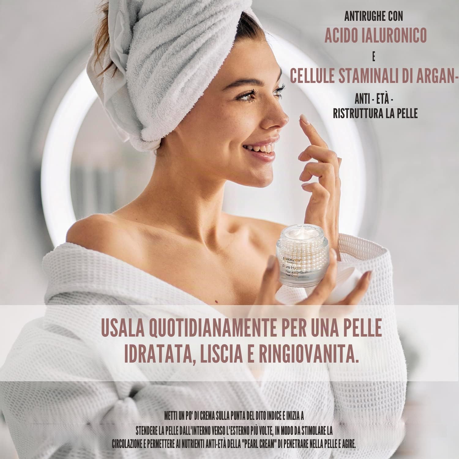 Simon & Tom Pure Hydra Pearl Cream Viso 50ml Rimodellante