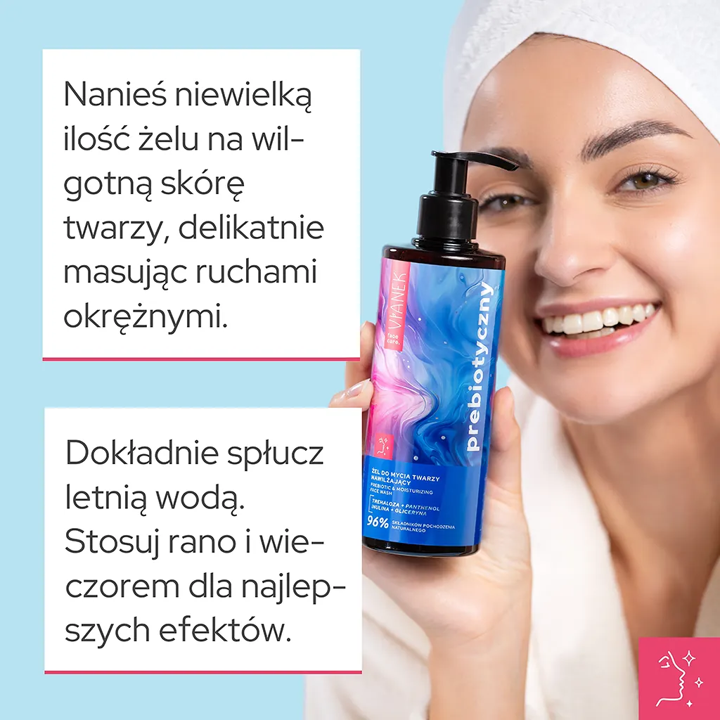 Vianek Prebiotico gel detergente viso idratante uso quotidiano