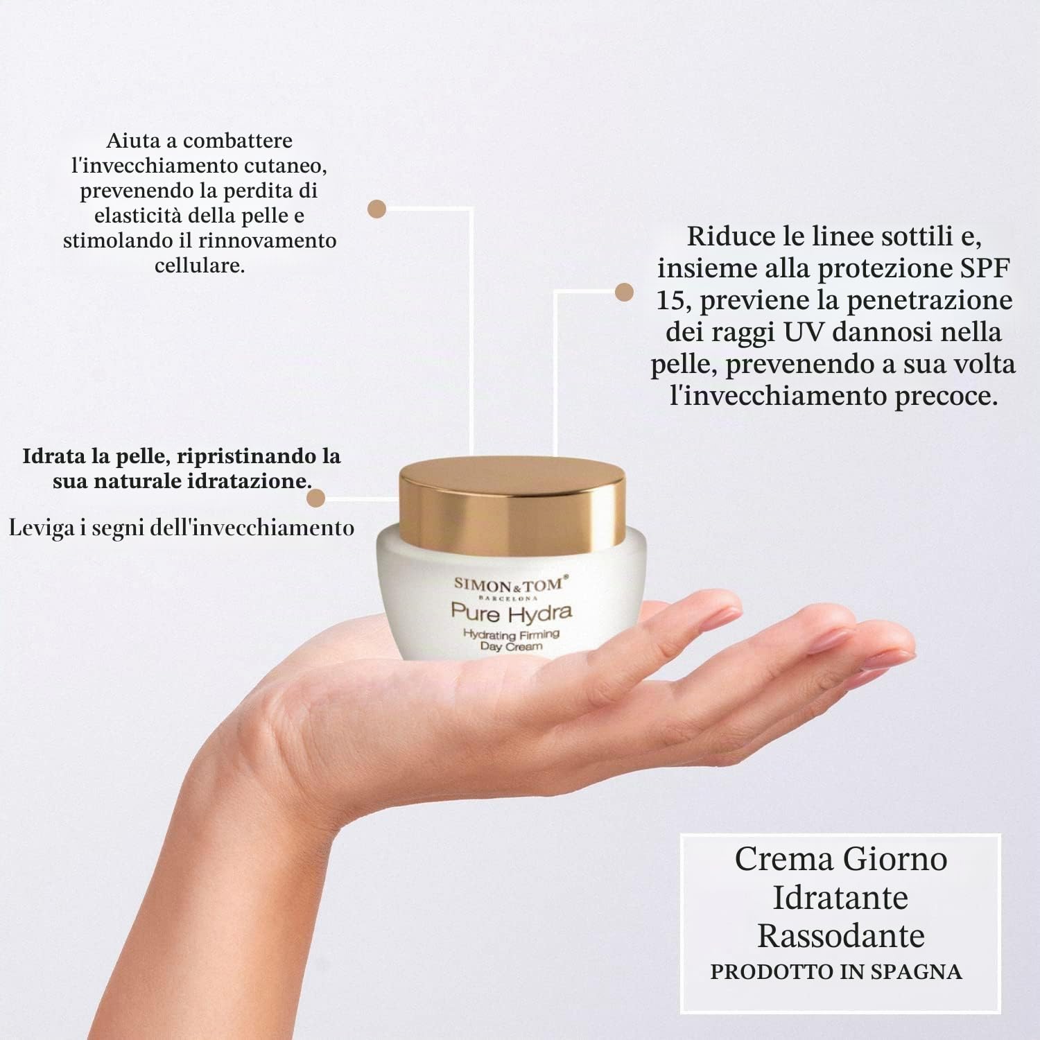 Simon & Tom Pure Hydra Crema Viso Giorno 50ml Acido Ialuronico