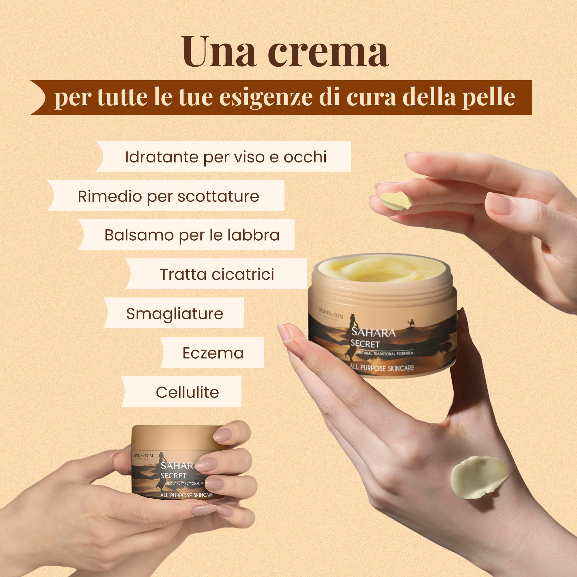 Simon & Tom Sahara Secret Crema Viso Corpo 150 ml Lenitiva