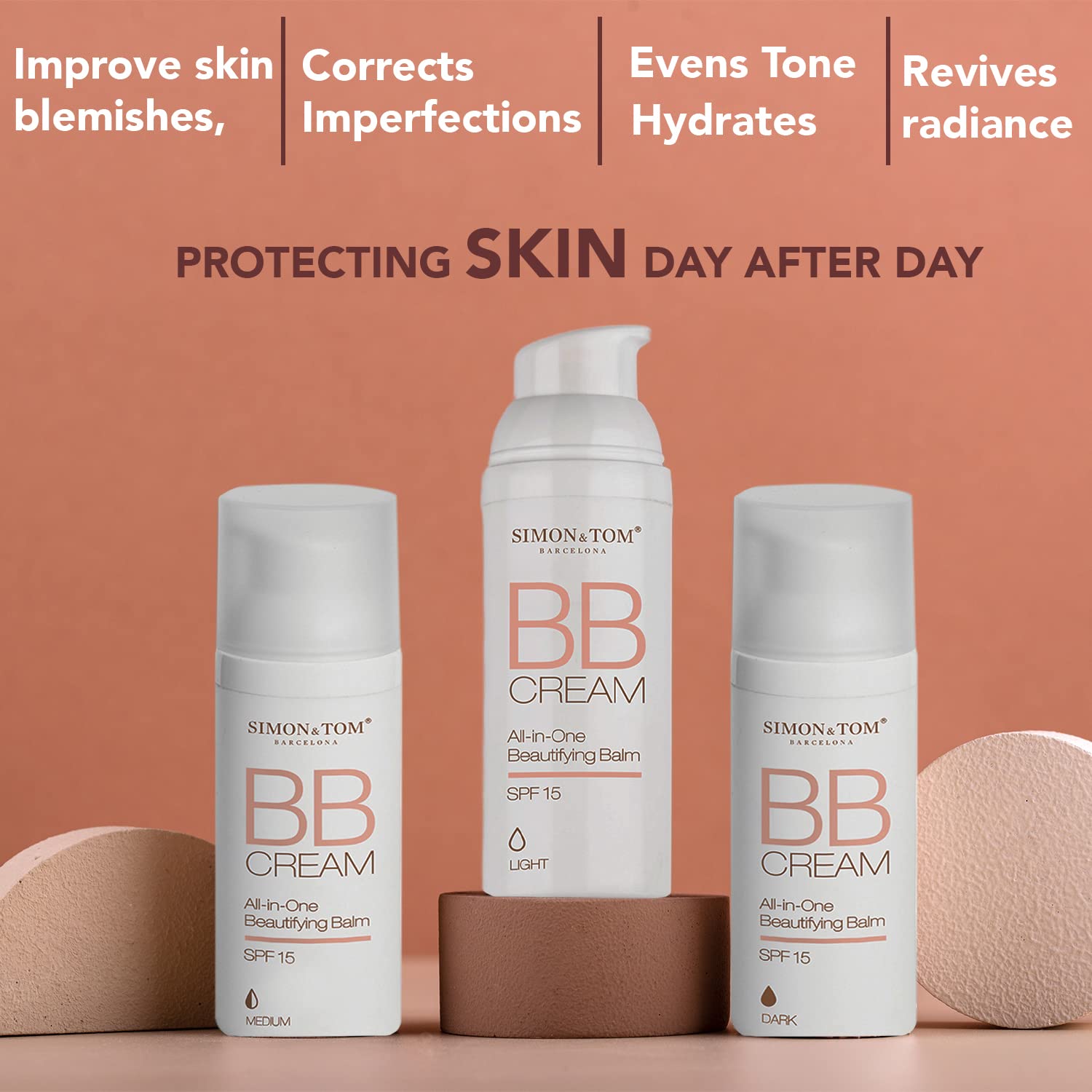 Simon & Tom BB Cream viso scuro SPF15 50 ml idratante