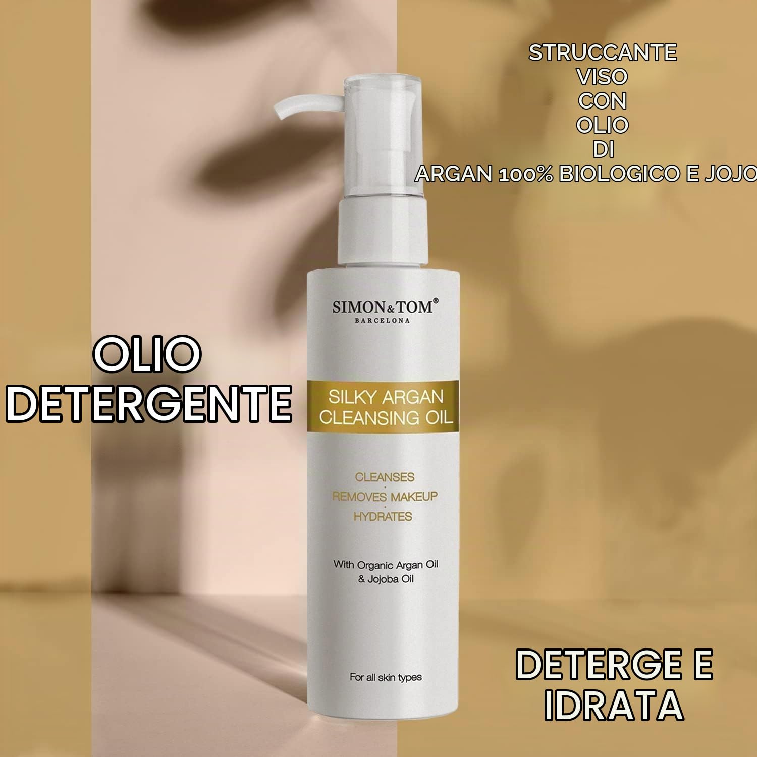 Simon & Tom Olio Struccante Viso Argan e Jojoba 150 ml waterproof
