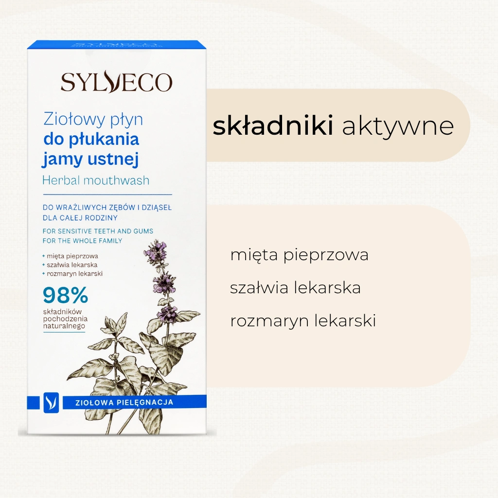 Sylveco collutorio erbe e menta 500 ml gengive sensibili