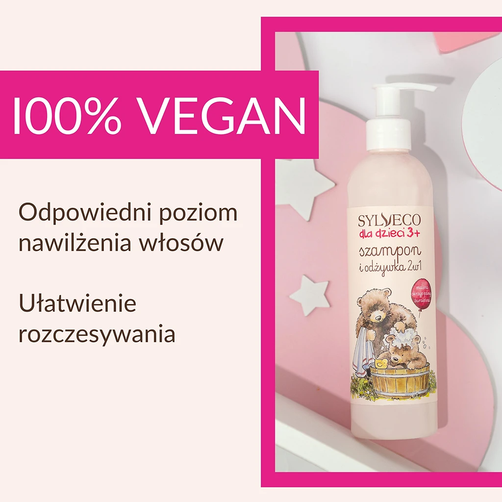 Sylveco Bambini 3+ shampoo balsamo 2in1 lampone 300 ml