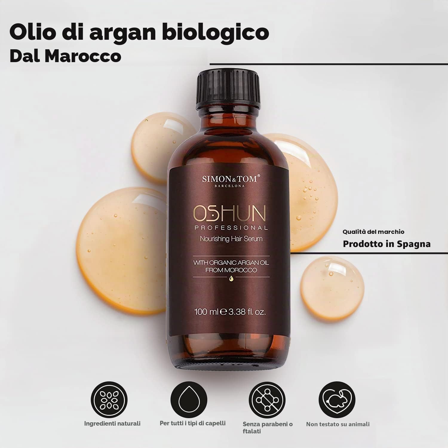 Simon & Tom Oshun Siero Capelli 100ml Olio Argan