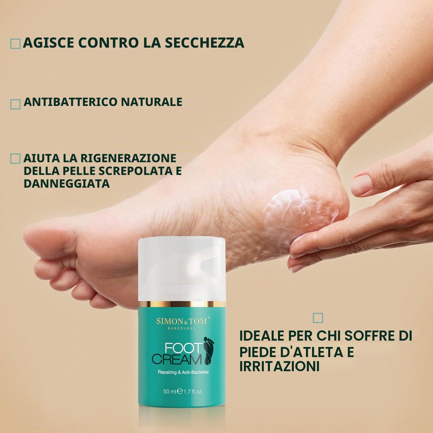 Simon & Tom Crema Piedi Riparatrice Argan 50 ml antiodore