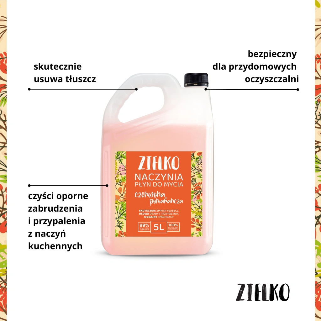 Zielko Detersivo Piatti Arancia Rossa 5 L delicato