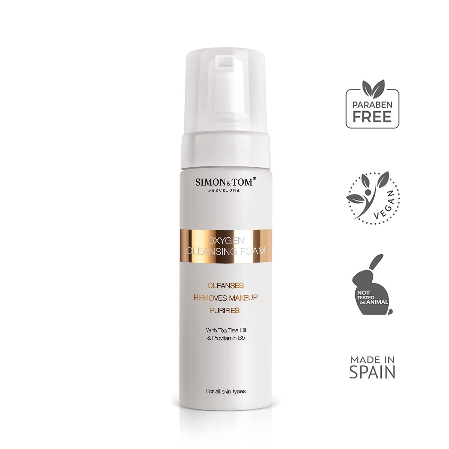 Simon & Tom Oxygen Mousse Detergente Viso 180 ml Opacizzante