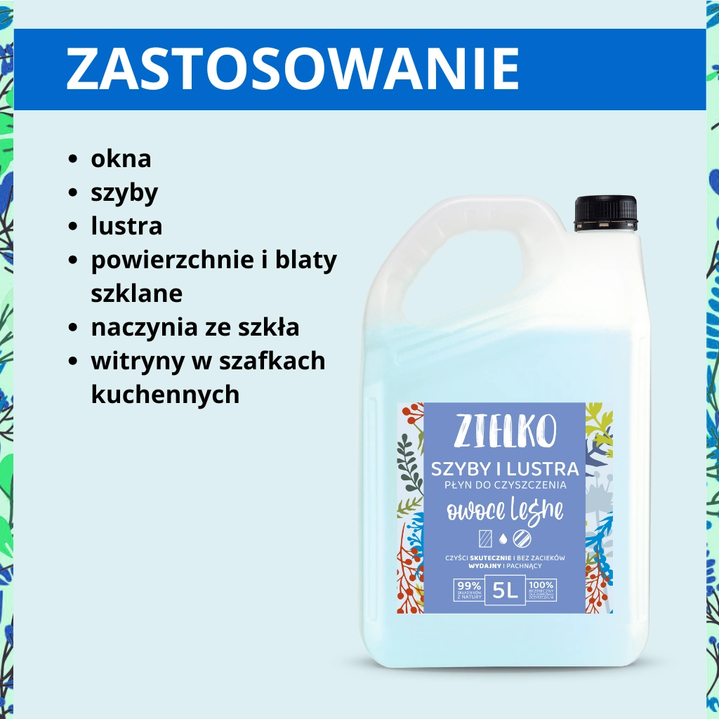 Zielko detergente vetri e specchi frutti di bosco 5l senza aloni