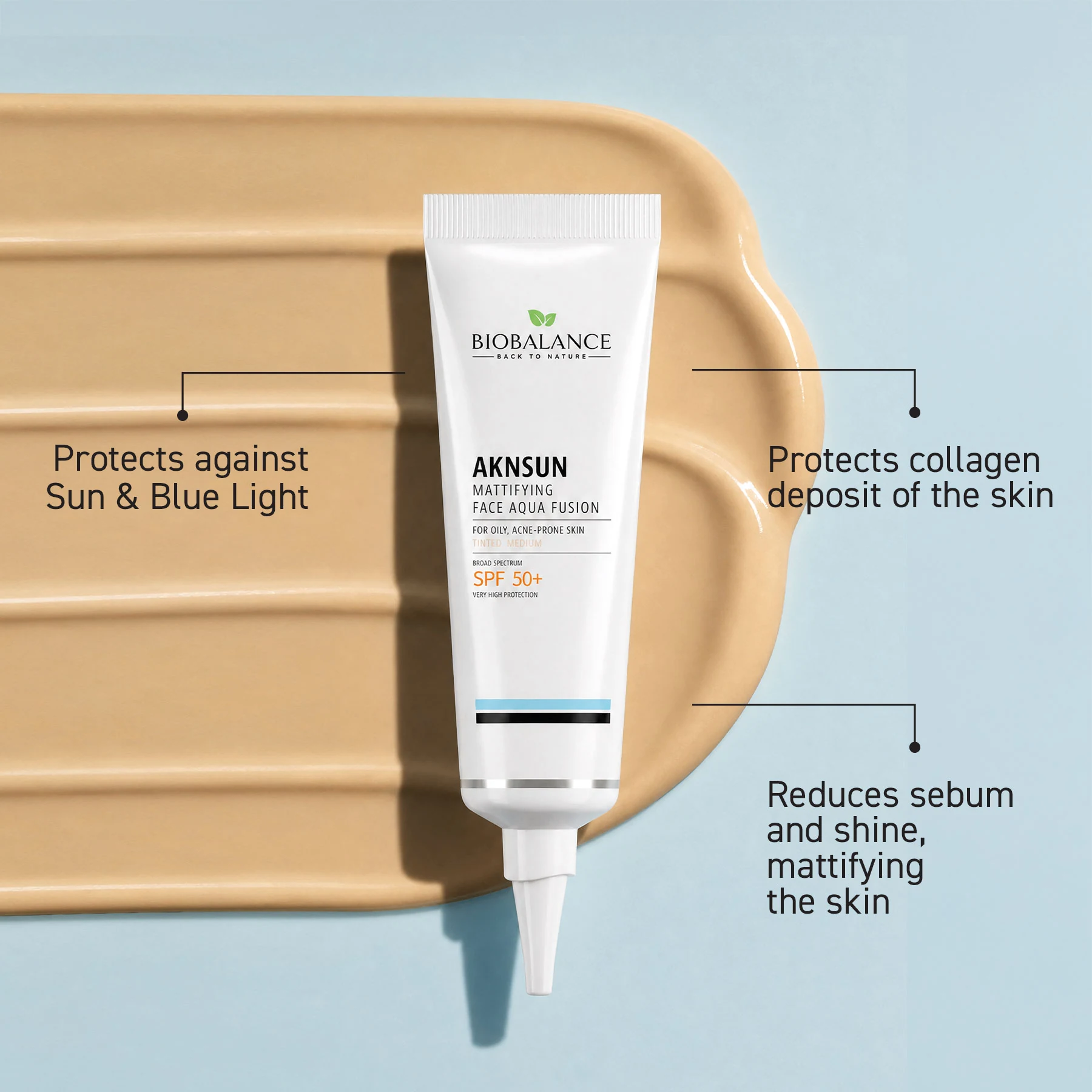 Biobalance Aknsun Aqua Fusion Tinted Medium SPF50+ 40 ml