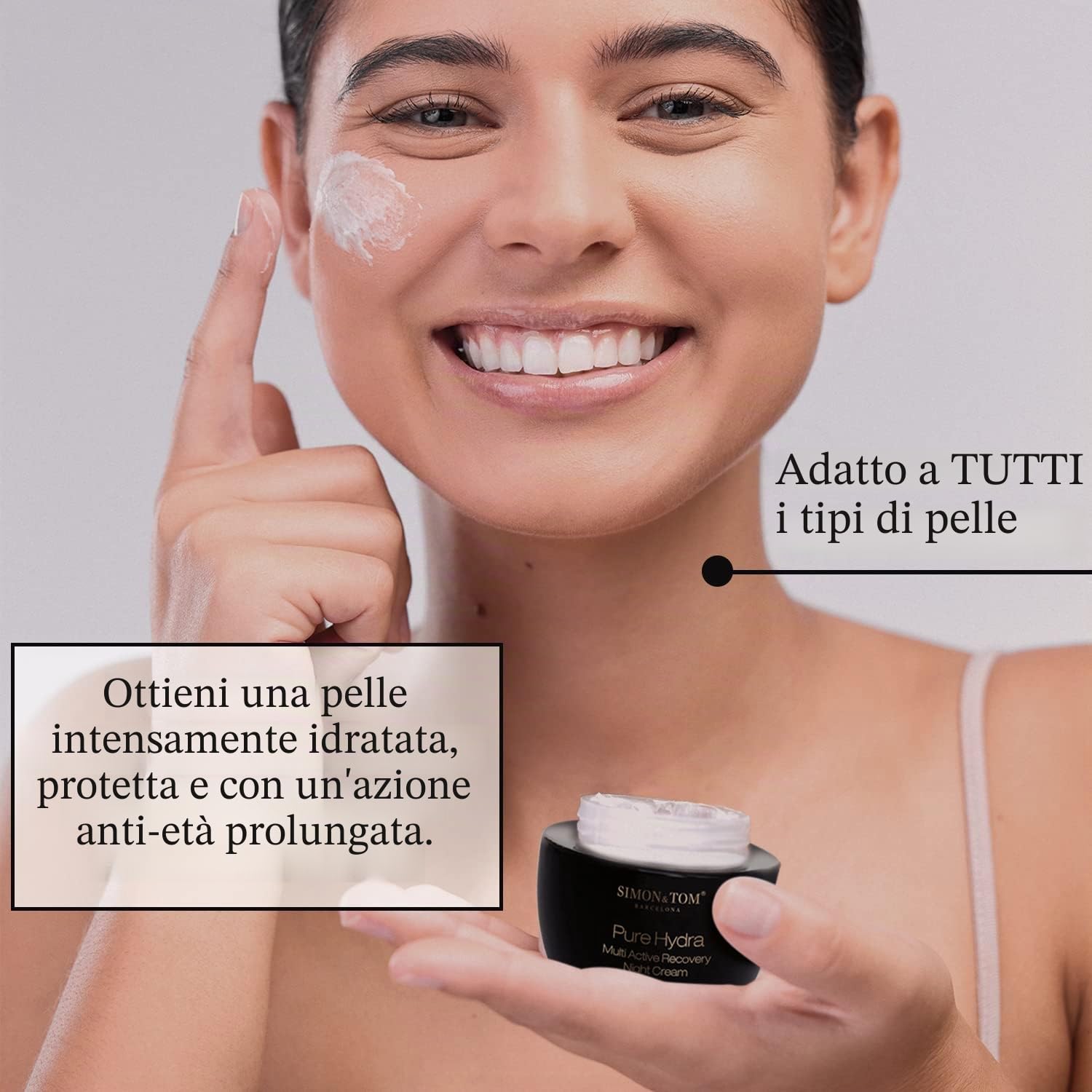 Simon & Tom Pure Hydra Crema Viso Notte 50ml Acido Ialuronico