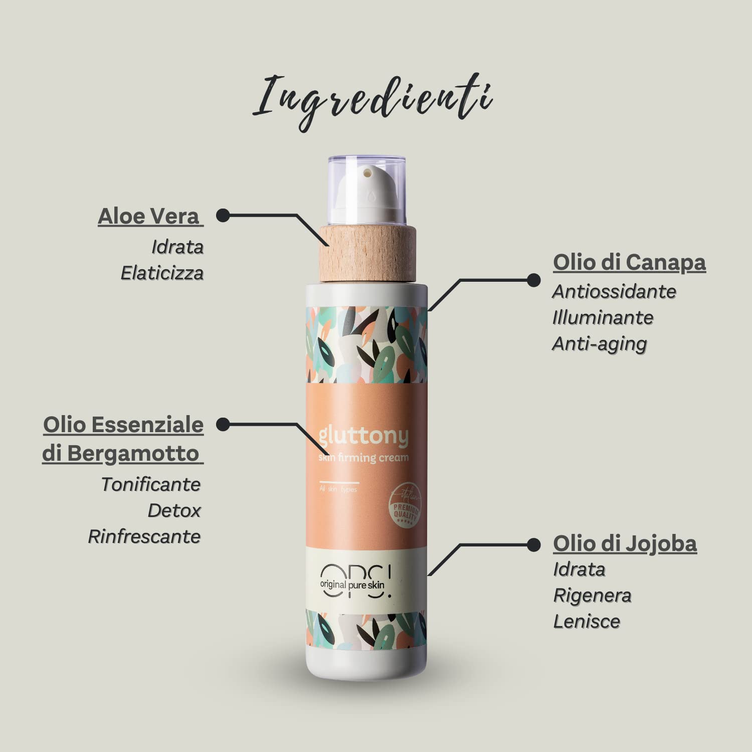 OPS Gluttony crema corpo rassodante lifting 250 ml canapa