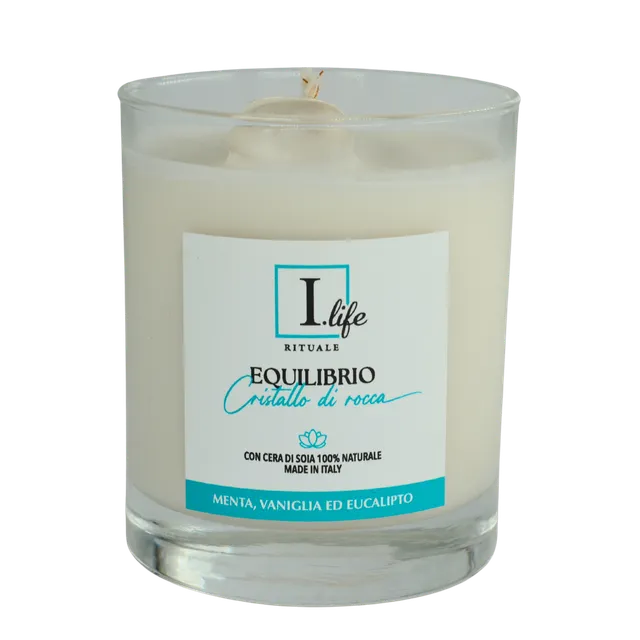 I Life Equilibrio Cristallo Rocca Candela Vaso 170g Fresca