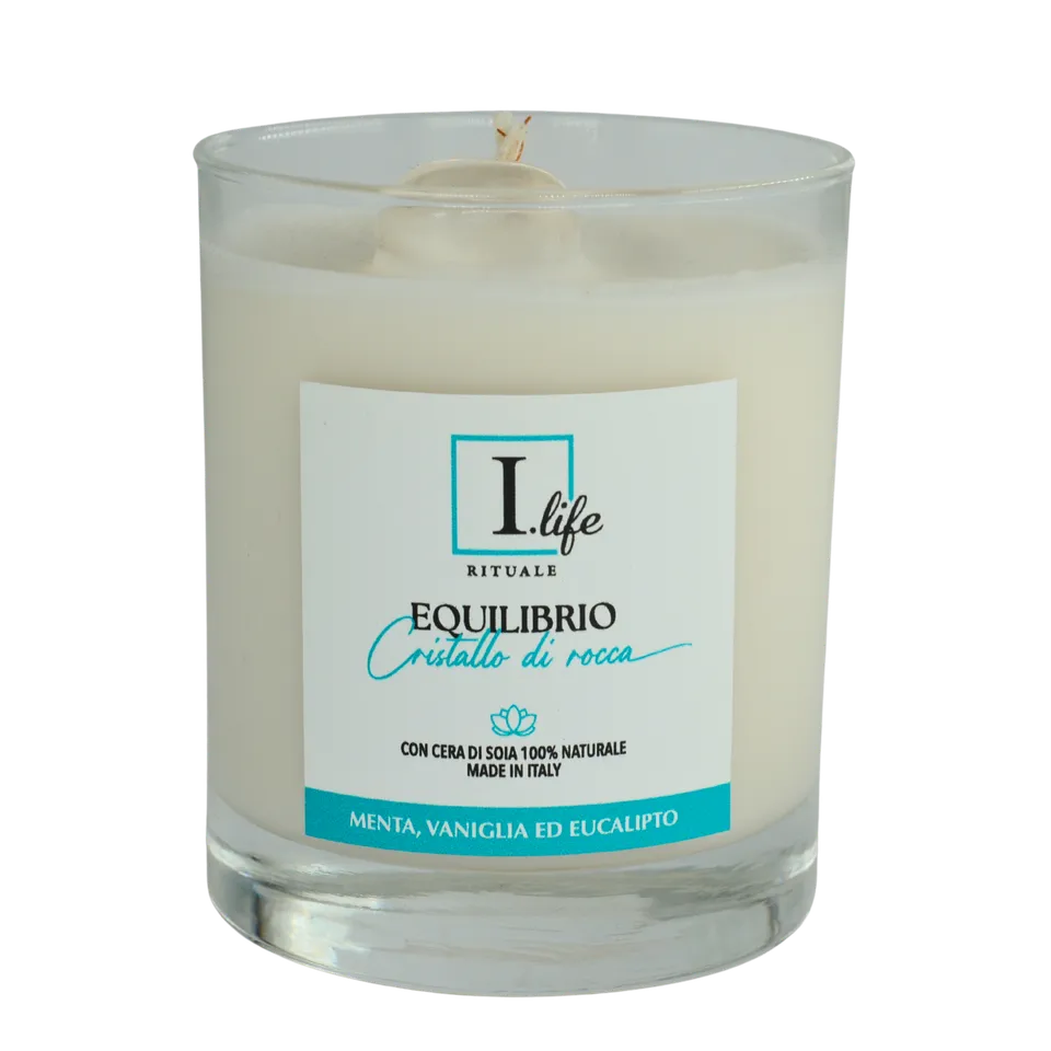 I Life Equilibrio Cristallo Rocca Candela Vaso 170g Fresca