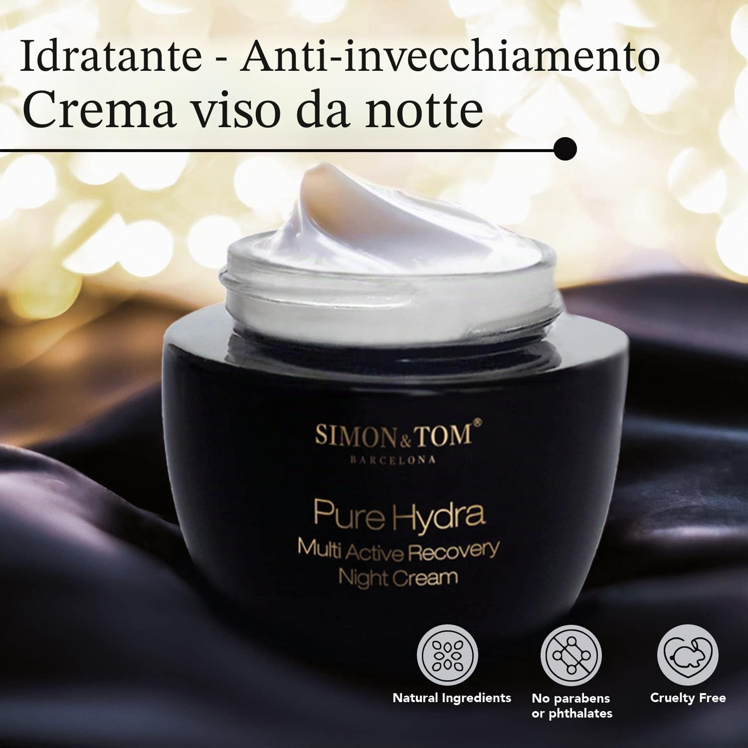 Simon & Tom Pure Hydra Crema Viso Notte 50ml Acido Ialuronico