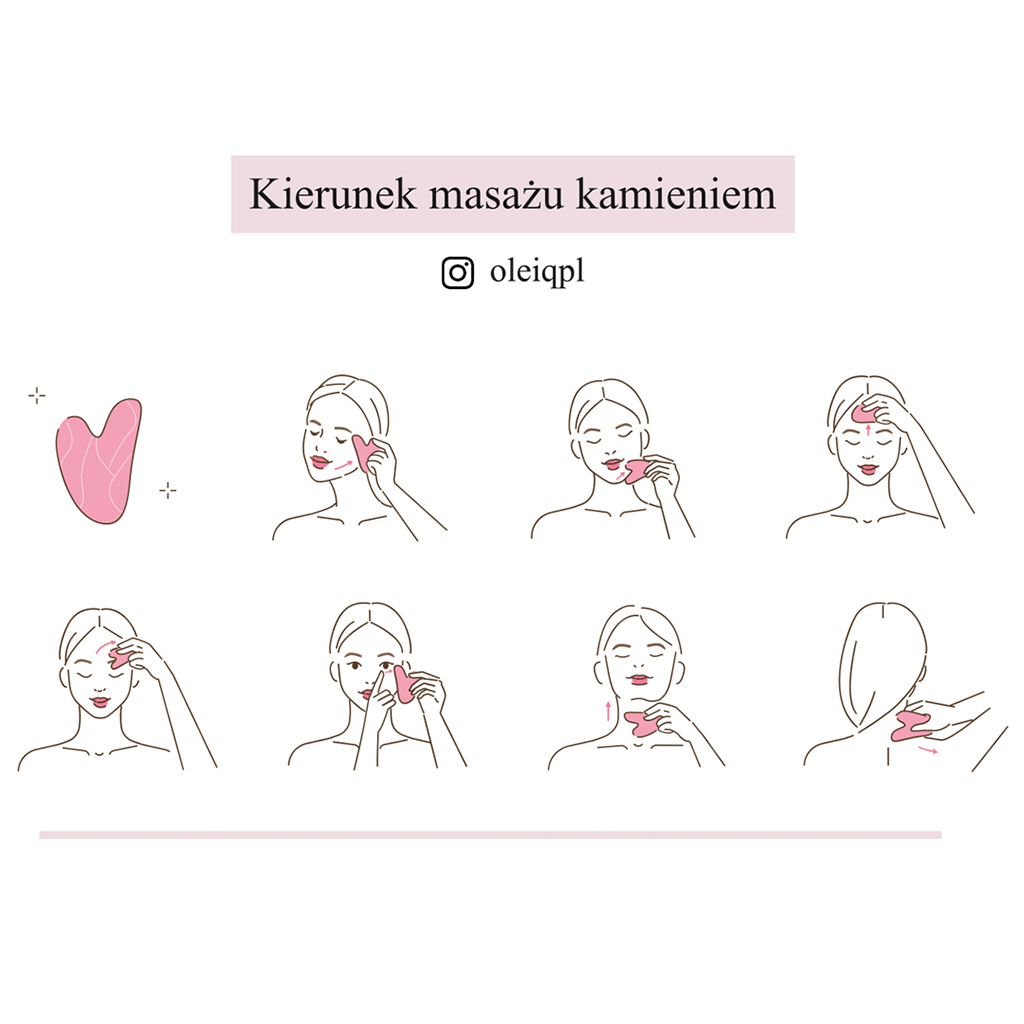 Oleiq Gua Sha Quarzo Rosa Massaggiatore Viso