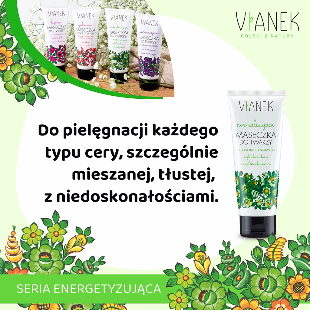 Vianek maschera viso normalizzante 75 ml argilla verde