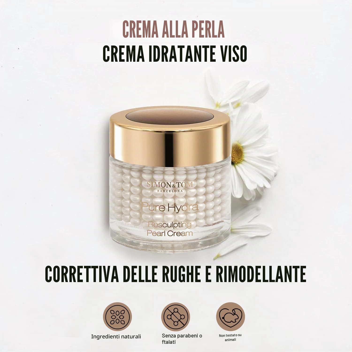 Simon & Tom Pure Hydra Pearl Cream Viso 50ml Rimodellante