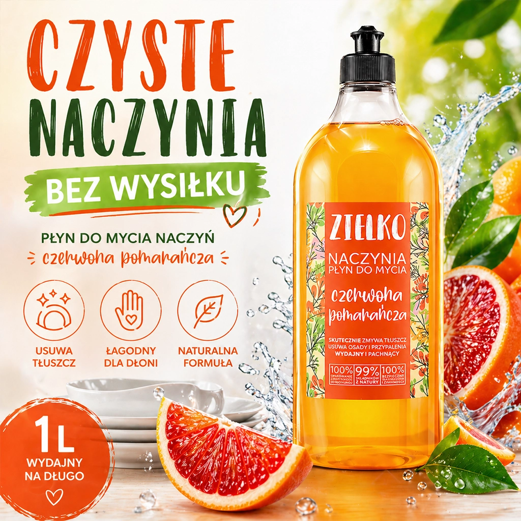 Zielko Detersivo Piatti Arancia Rossa 1 l Delicato