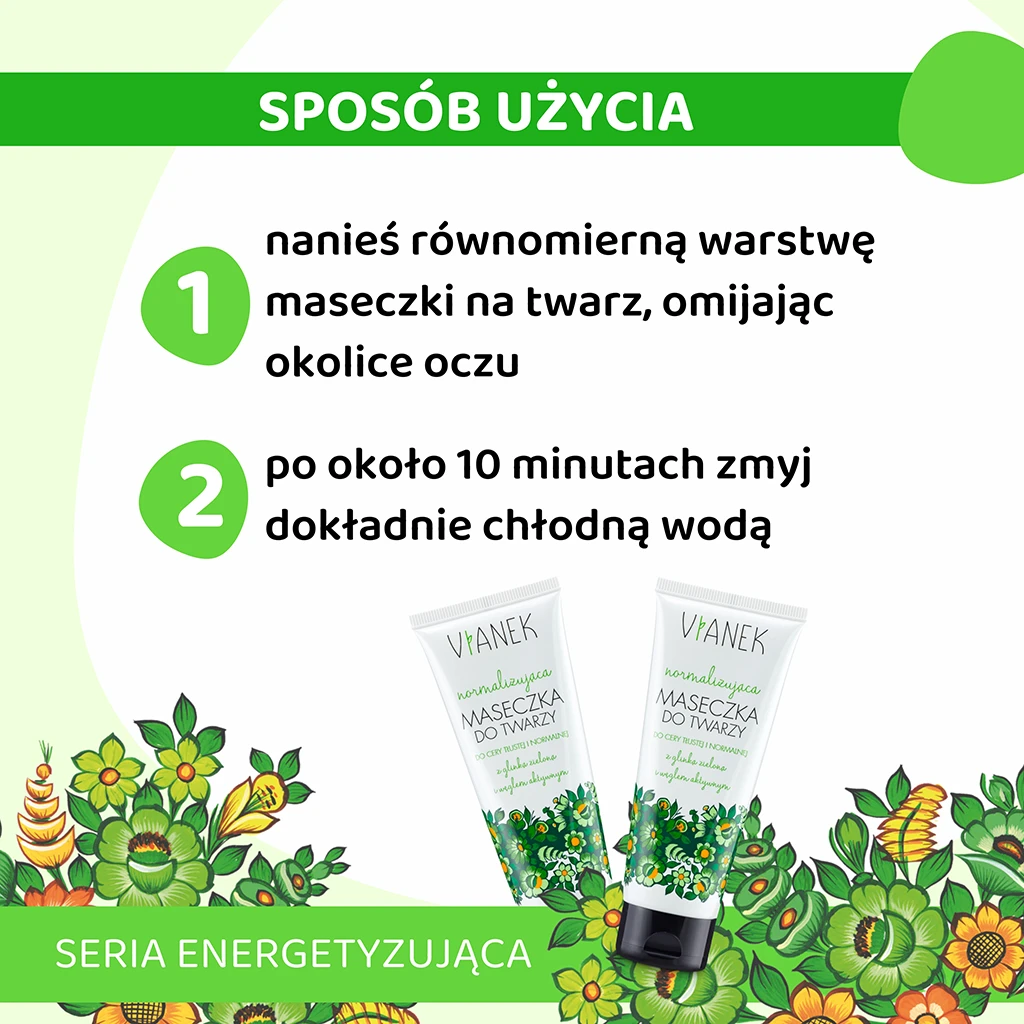 Vianek maschera viso normalizzante 75 ml argilla verde