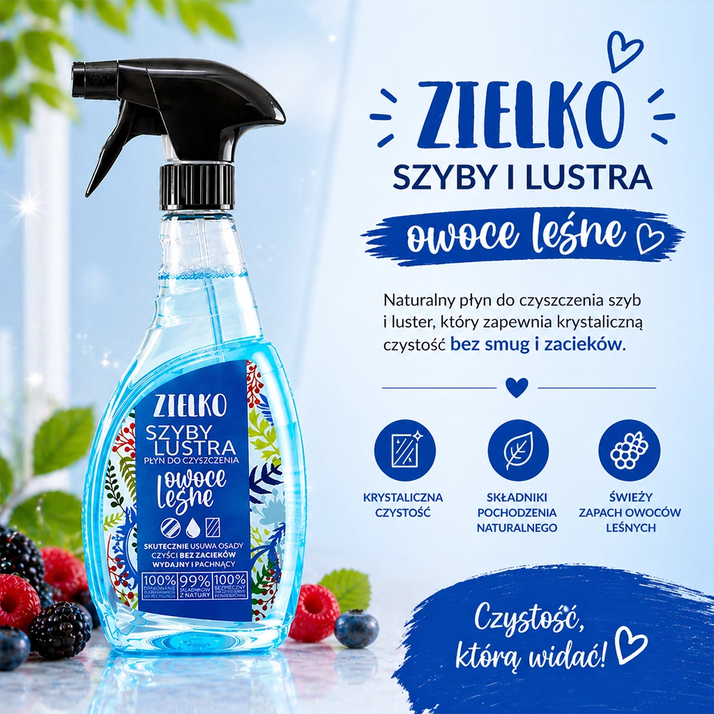 Zielko spray detergente vetri e specchi frutti di bosco
