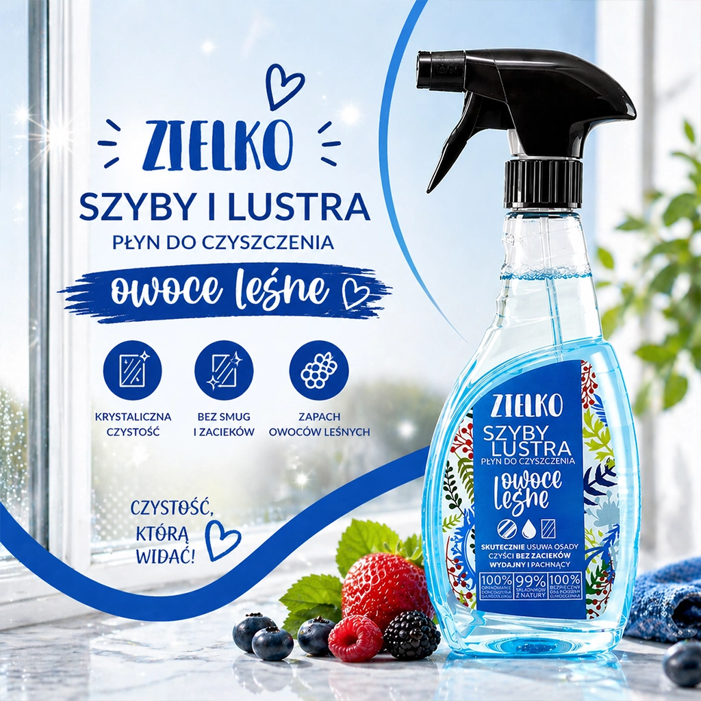Zielko spray detergente vetri e specchi frutti di bosco