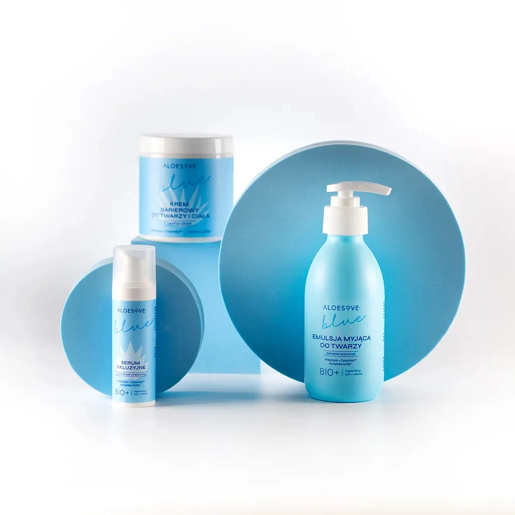 Aloesove Blue set viso ricostituente barriera idrolipidica 3 pezzi