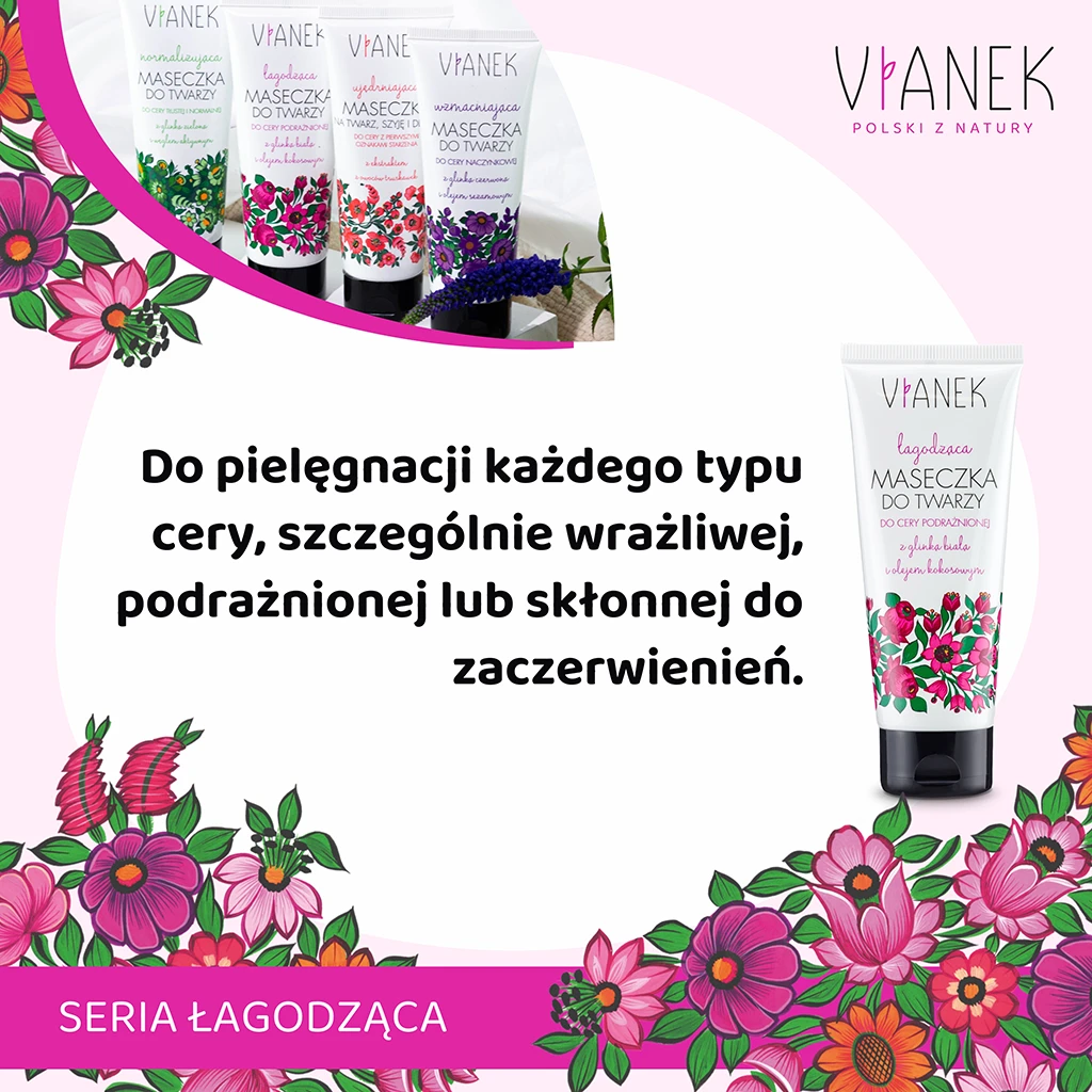 Vianek Classico maschera viso lenitiva argilla bianca