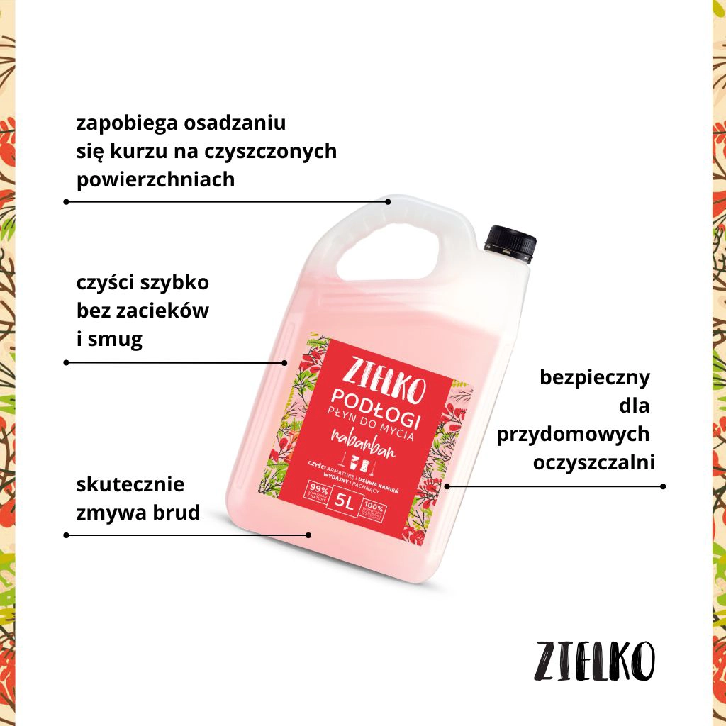 Zielko Rabarbar Detergente Pavimenti 5L senza aloni