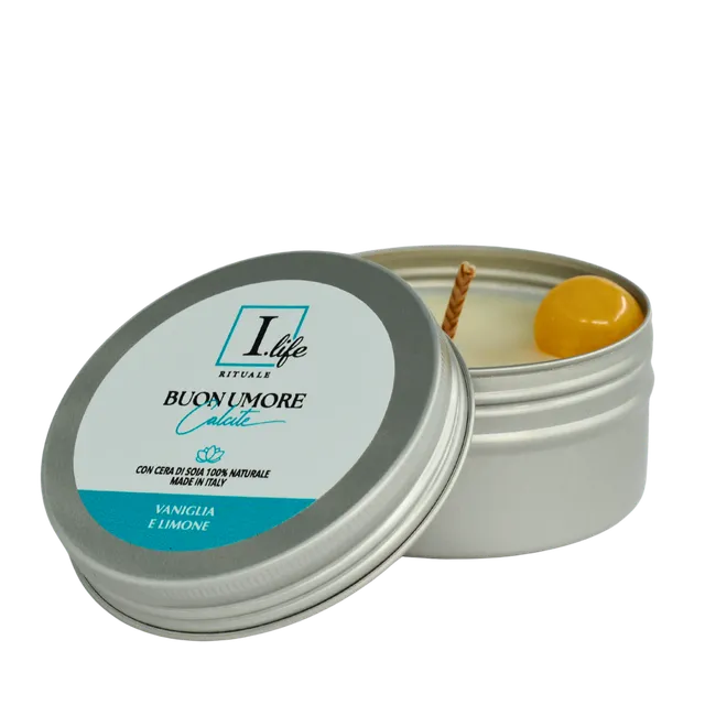 I Life Buon Umore Calcite Candela Tin 100g Vaniglia