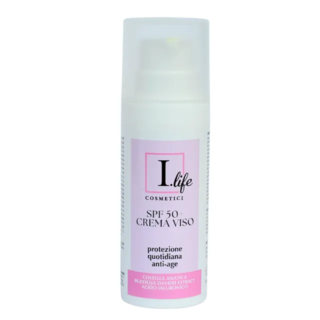 I Life Crema Viso SPF 50+ Antiage Acido Ialuronico