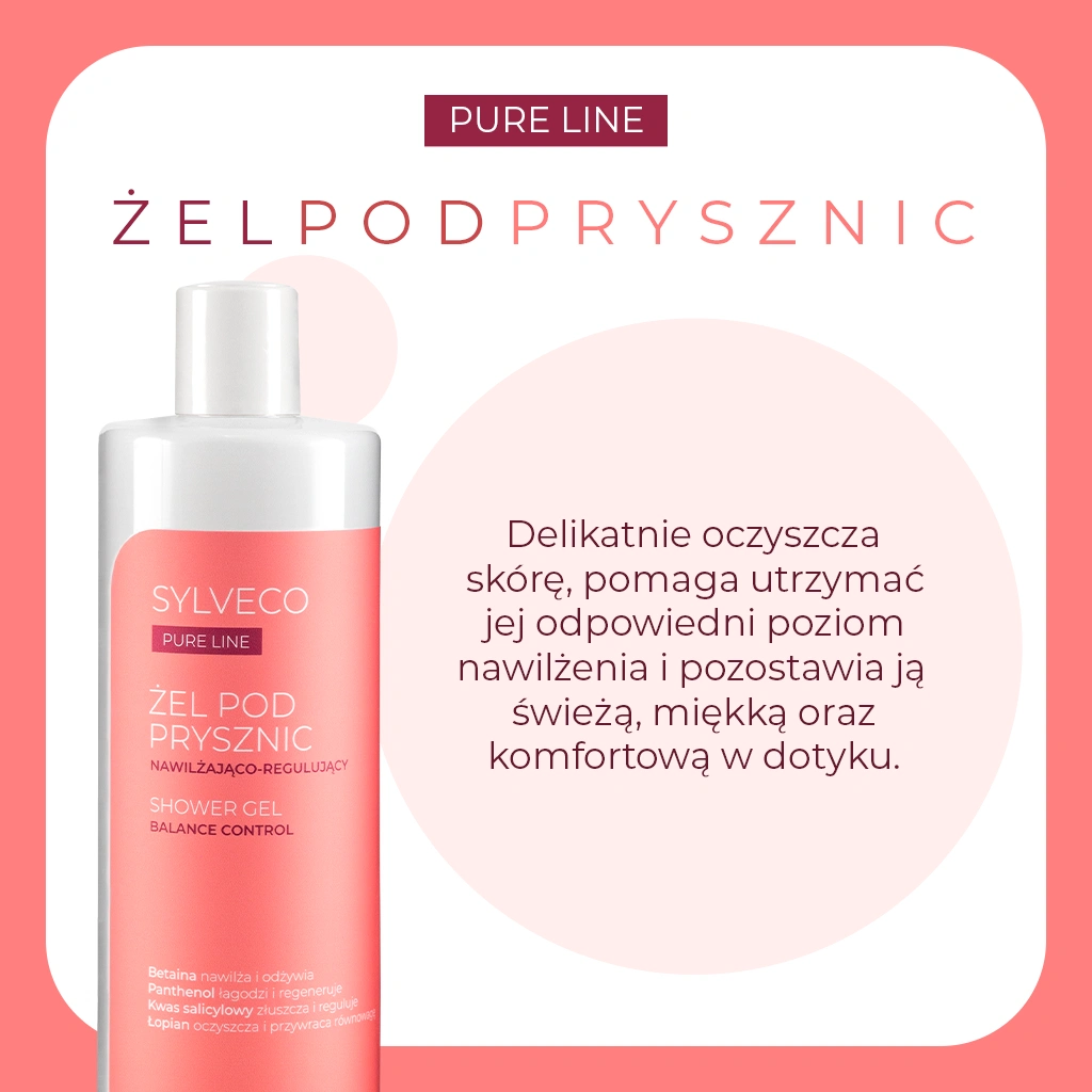 Sylveco Pure Line gel doccia idratante sebo-regolatore pelle grassa
