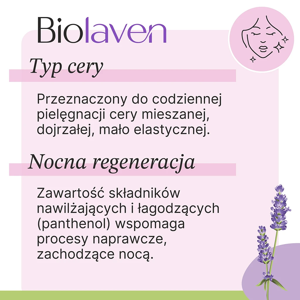 Biolaven crema viso notte nutriente lavanda