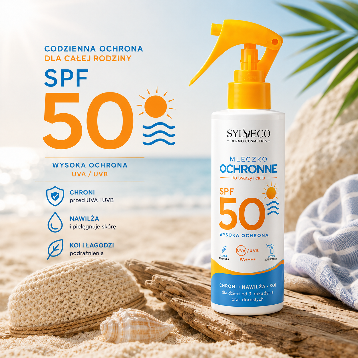 Sylveco Dermo Latte Protettivo SPF50 Viso e Corpo Leggero