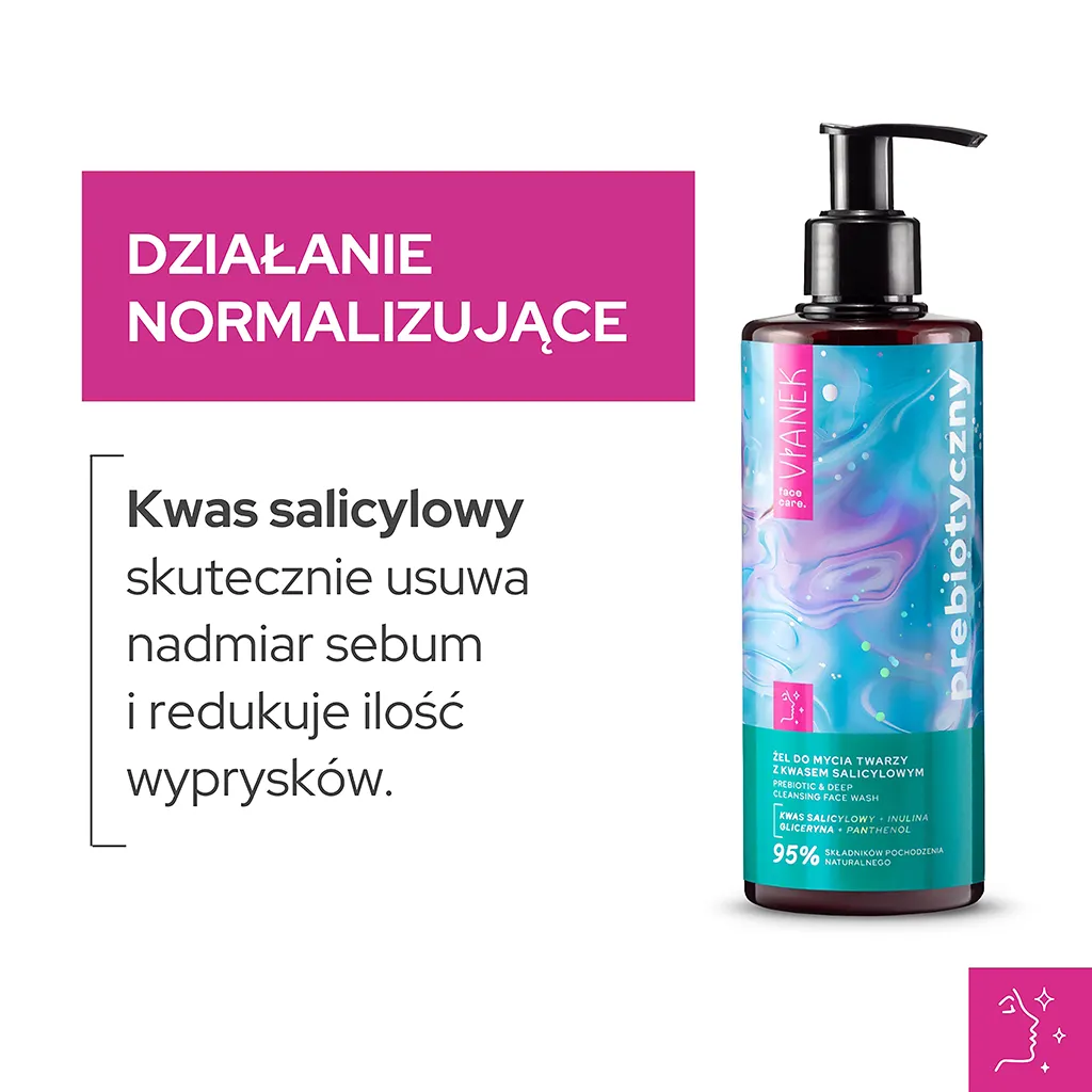 Vianek Prebiotico gel detergente viso acido salicilico