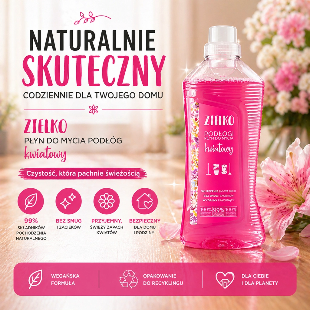 Zielko detergente pavimenti floreale senza aloni