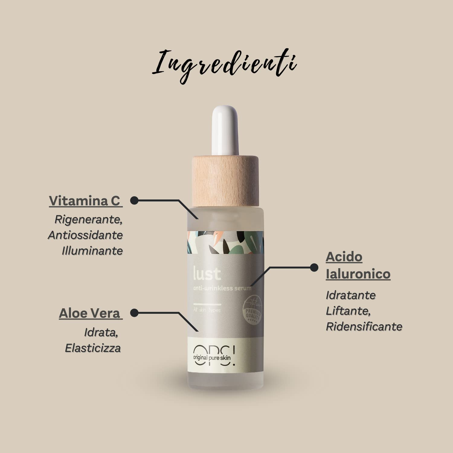 OPS! Lust siero viso antirughe ialuronico 30 ml occhi labbra