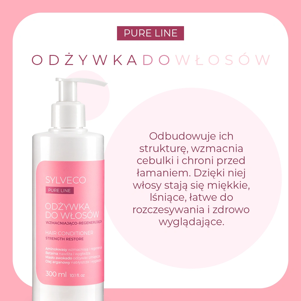 Sylveco Pure Line Balsamo Capelli Rinforzante Rigenerante Vegano