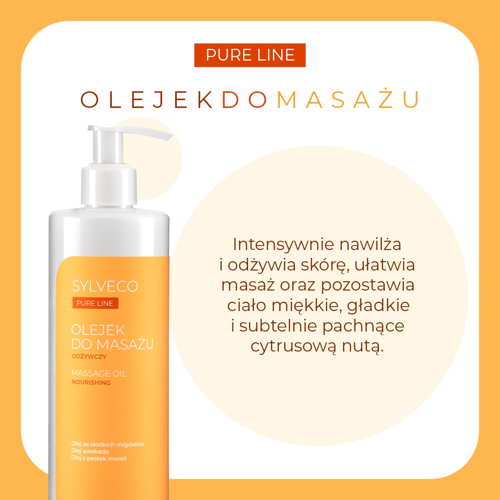 Sylveco Pure Line Olio da Massaggio Arancia pelle secca