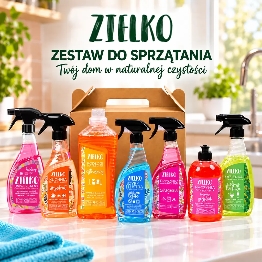 Zielko Kit Pulizia Casa 7 Pezzi Detergenti Assortiti