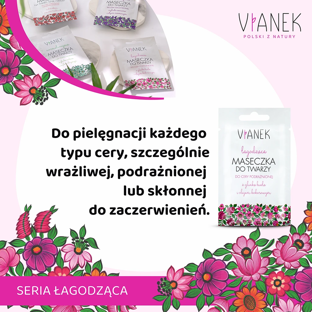 Vianek Classico maschera viso lenitiva caolino pelli sensibili